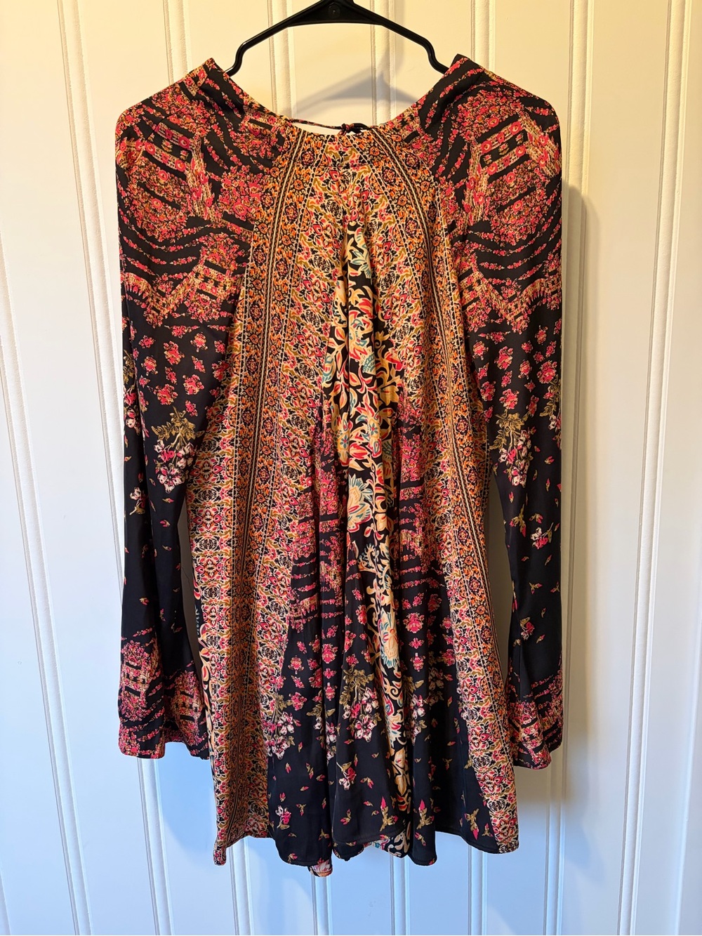 Free People Stevie Floral Boho Bell Sleeve Tunic Size Medium - Picture 3 of 12